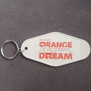 Liquid IV Orange Vanilla Dream Vintage Motel Key Style Keychain Creme Orange NWT